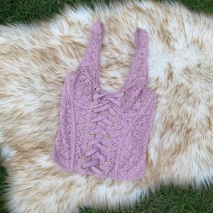 Victoria’s Secret Y2K floral lace bustier corset top